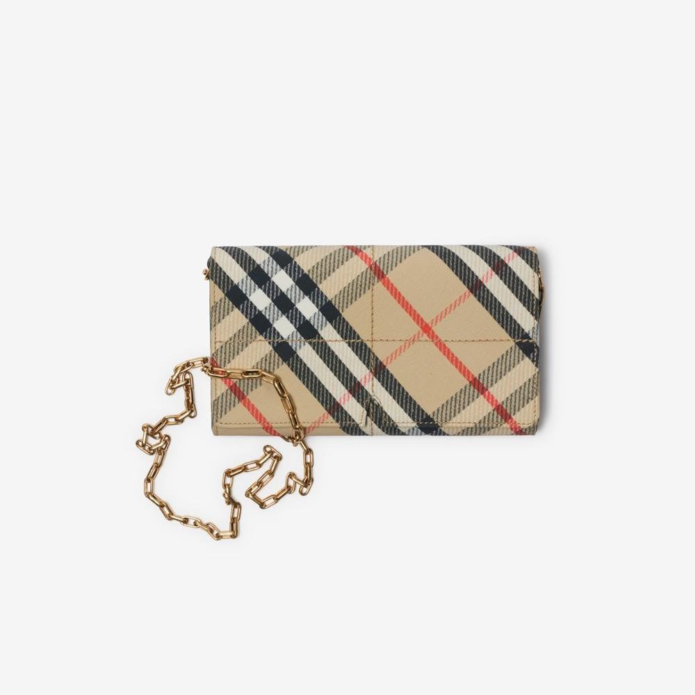 BURBERRY Women Snip Chain Strap Wallet Sand 80992131