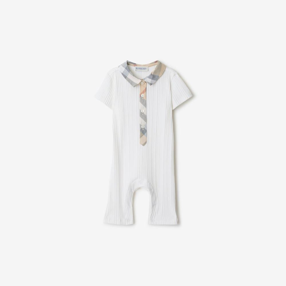 BURBERRY Kids Stretch Cotton Playsuit White 81002561