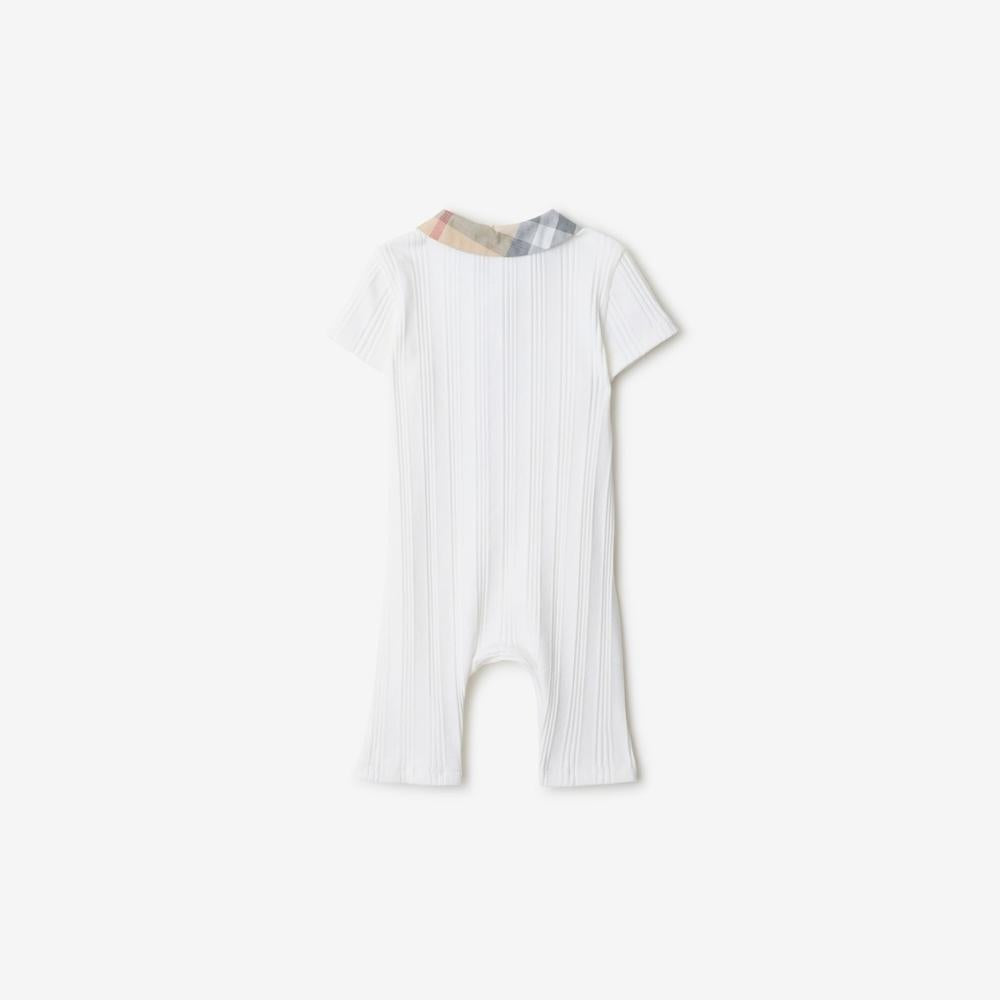 BURBERRY Kids Stretch Cotton Playsuit White 81002561