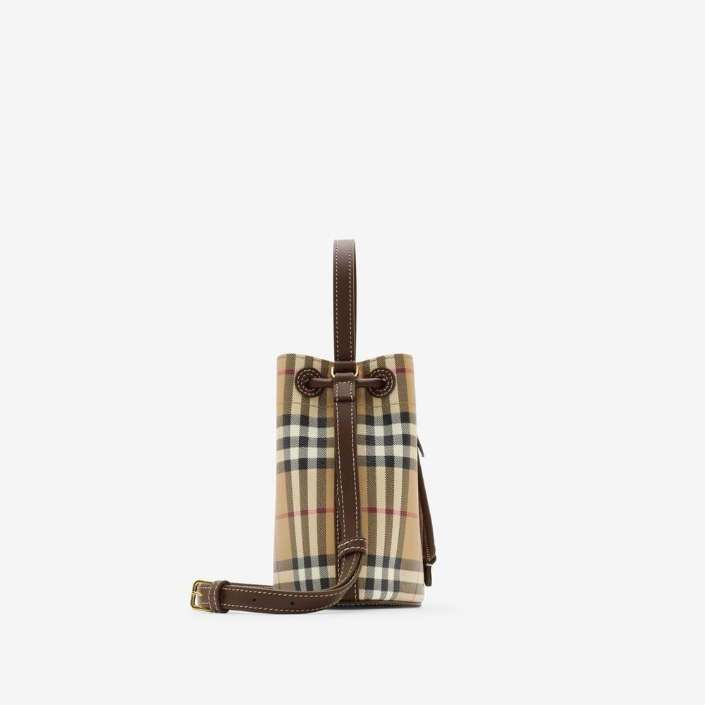 BURBERRY Women Mini Check Bucket Bag Archive beige/military 81004881