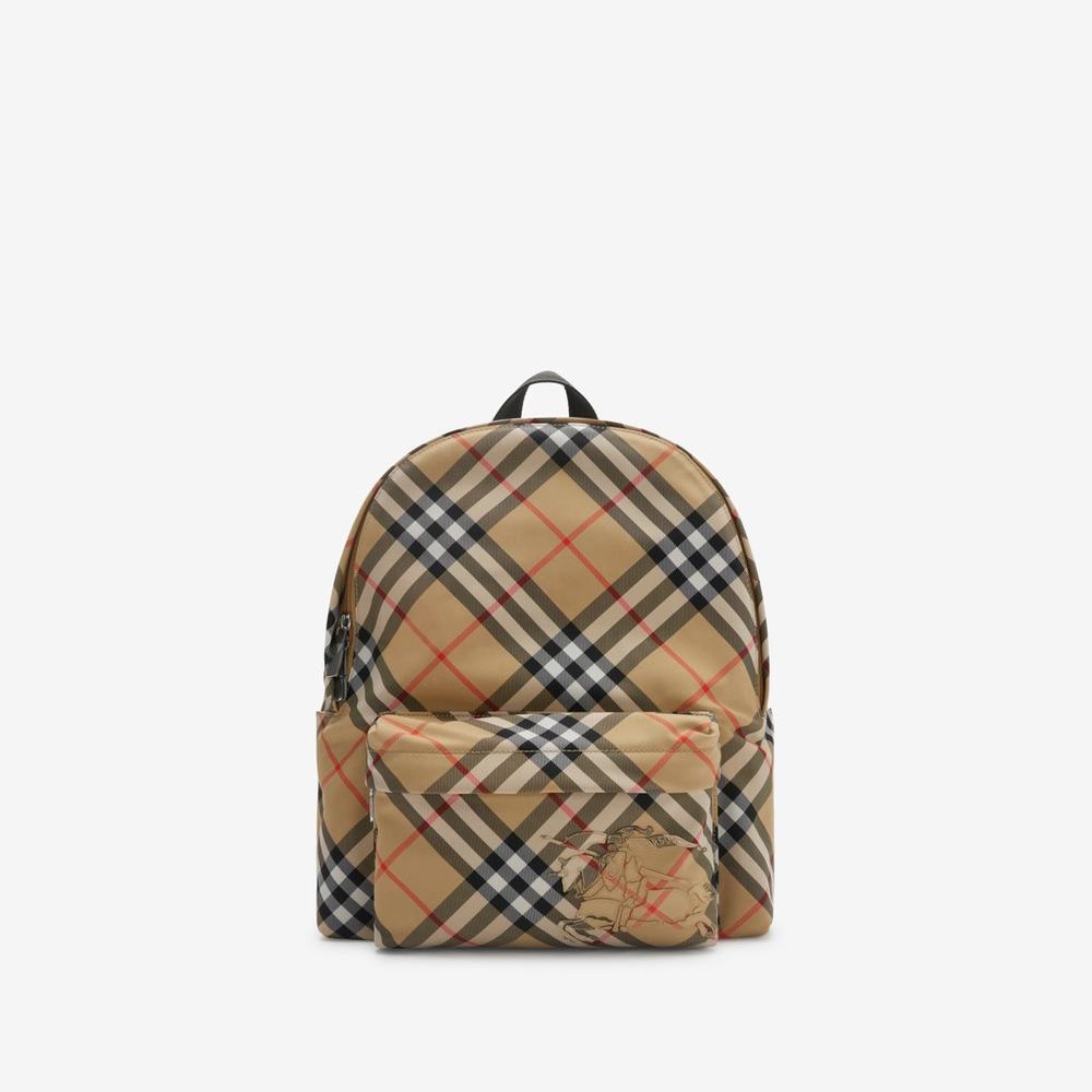 BURBERRY Men Small Check Backpack Sand 81023541