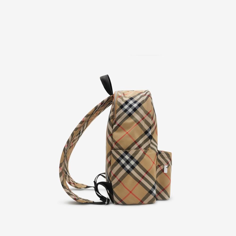 BURBERRY Men Small Check Backpack Sand 81023541