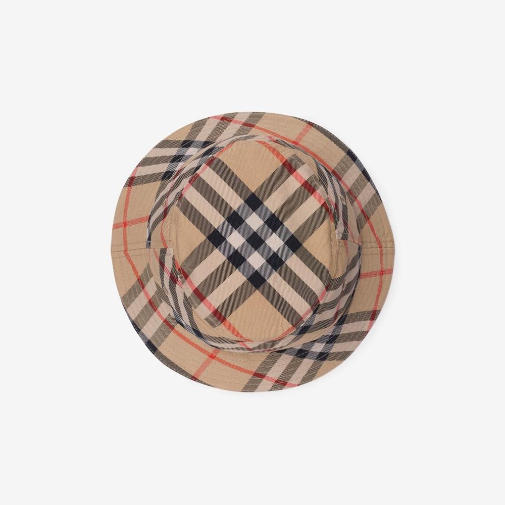 BURBERRY Kids Check Bucket Hat Sand 81043581