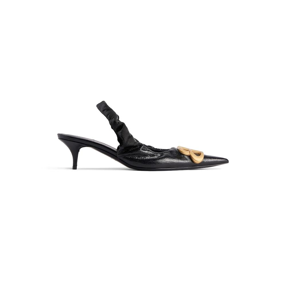 حذاء BALENCIAGA Monaco 50mm Slingback للنساء باللون الأسود 818870WBD4T1080