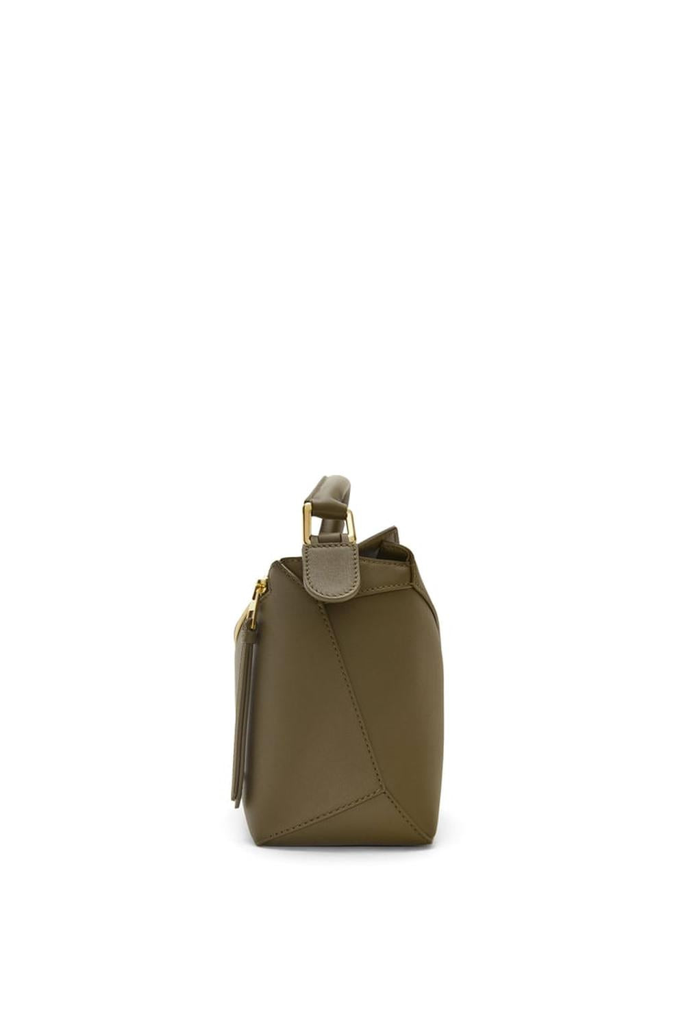 LOEWE Women Small Puzzle bag in classic calfskin Dark Khaki Green A510P60X41-3969