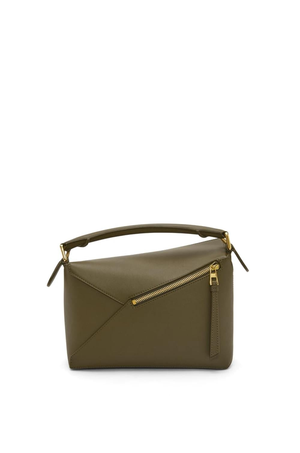 LOEWE Women Small Puzzle bag in classic calfskin Dark Khaki Green A510P60X41-3969