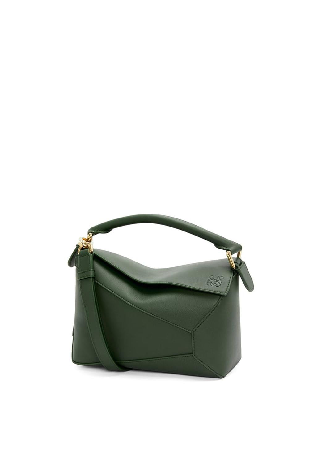 LOEWE Women Small Puzzle bag in classic calfskin Bottle Green A510P60X41-4360