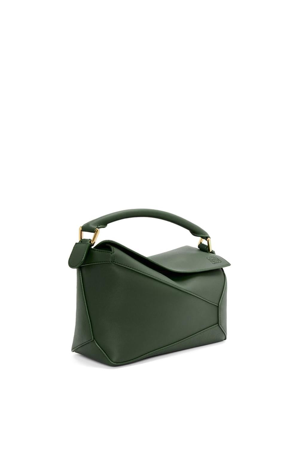 LOEWE Women Small Puzzle bag in classic calfskin Bottle Green A510P60X41-4360