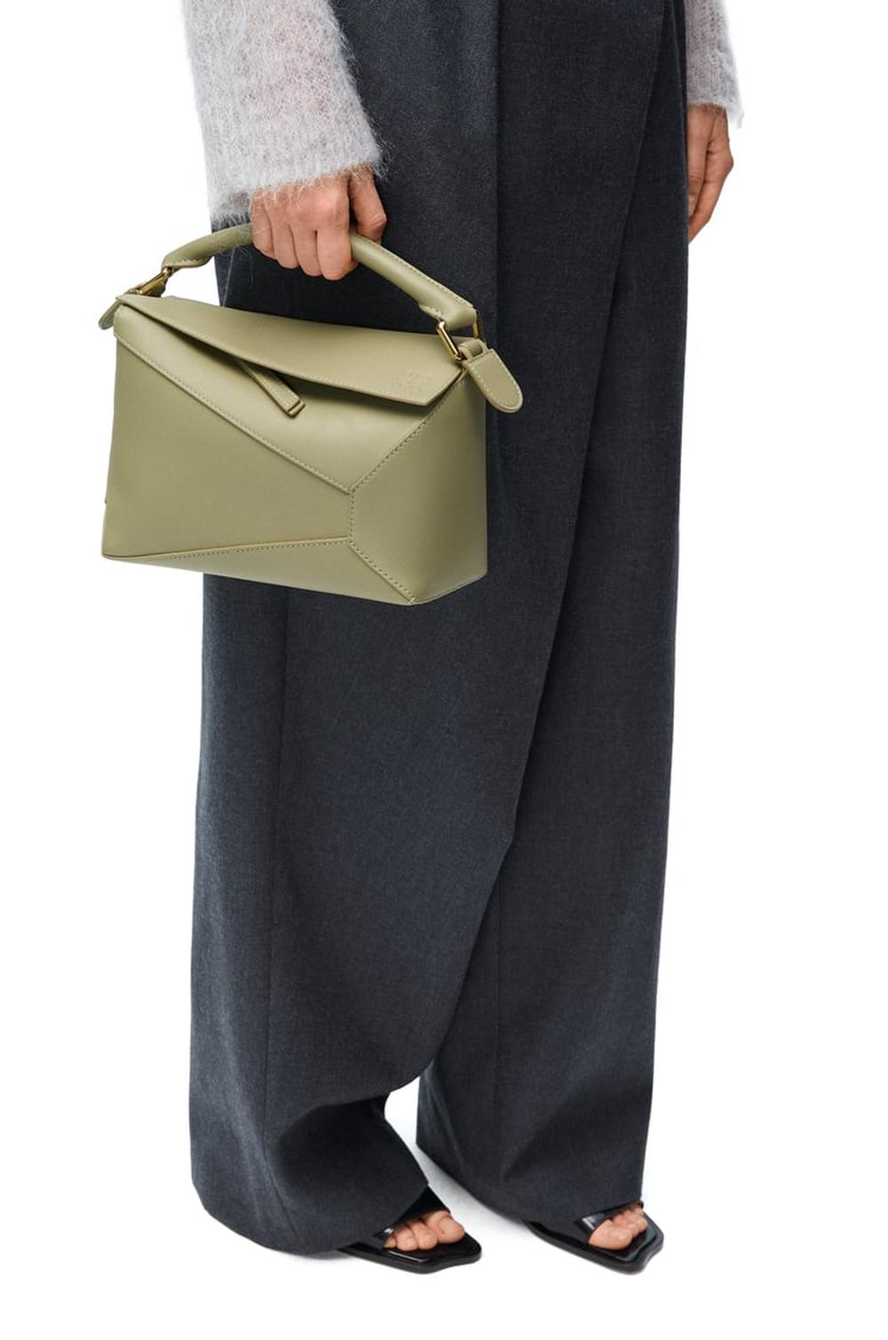 LOEWE Women Small Puzzle bag in classic calfskin Eucalyptus Green A510P60X41-4787