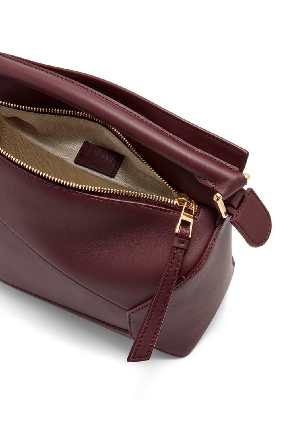 LOEWE Women Small Puzzle bag in classic calfskin Dark Burgundy A510P60X41-7240