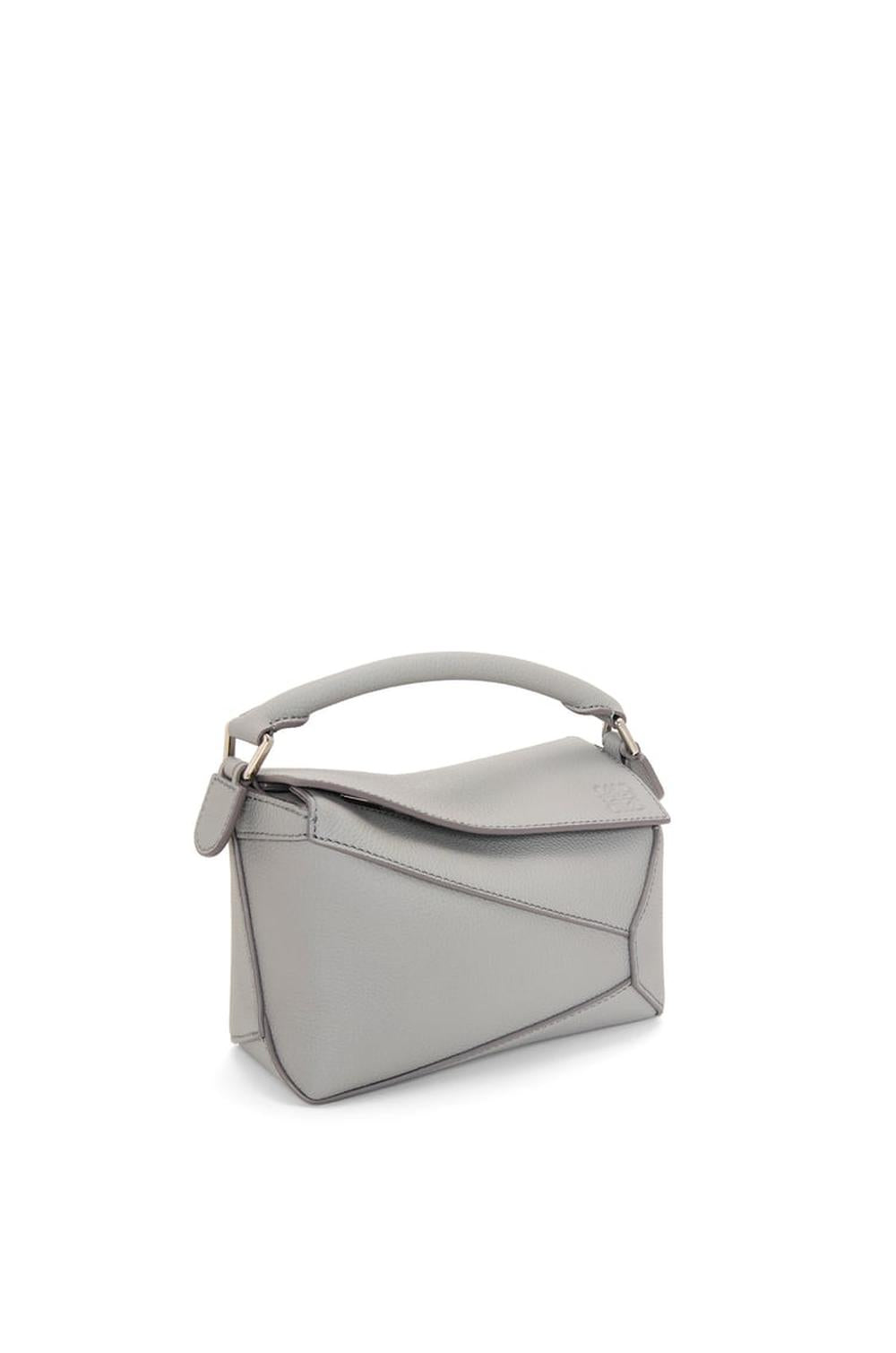 LOEWE Women Mini Puzzle bag in soft grained calfskin Pearl Grey A510P88X16-1150