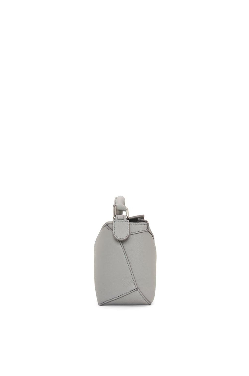 LOEWE Women Mini Puzzle bag in soft grained calfskin Pearl Grey A510P88X16-1150