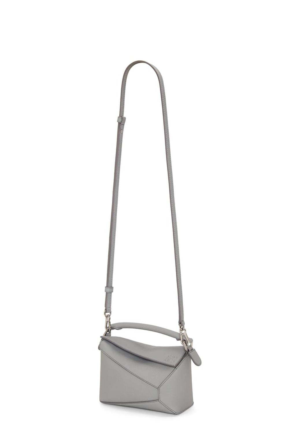 LOEWE Women Mini Puzzle bag in soft grained calfskin Pearl Grey A510P88X16-1150