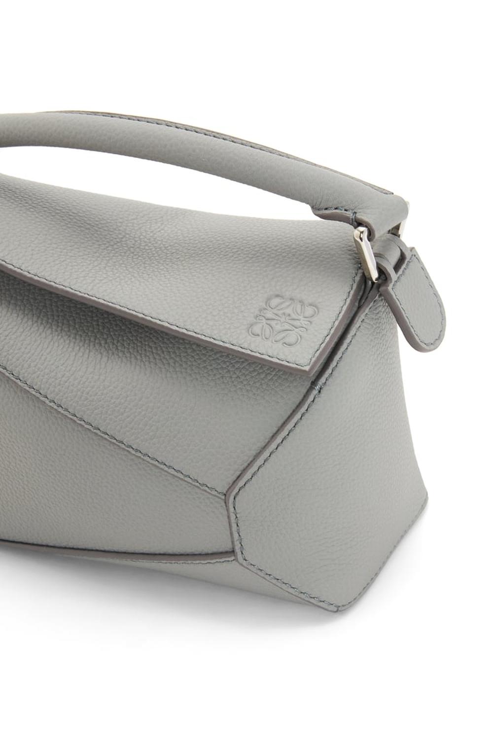 LOEWE Women Mini Puzzle bag in soft grained calfskin Pearl Grey A510P88X16-1150