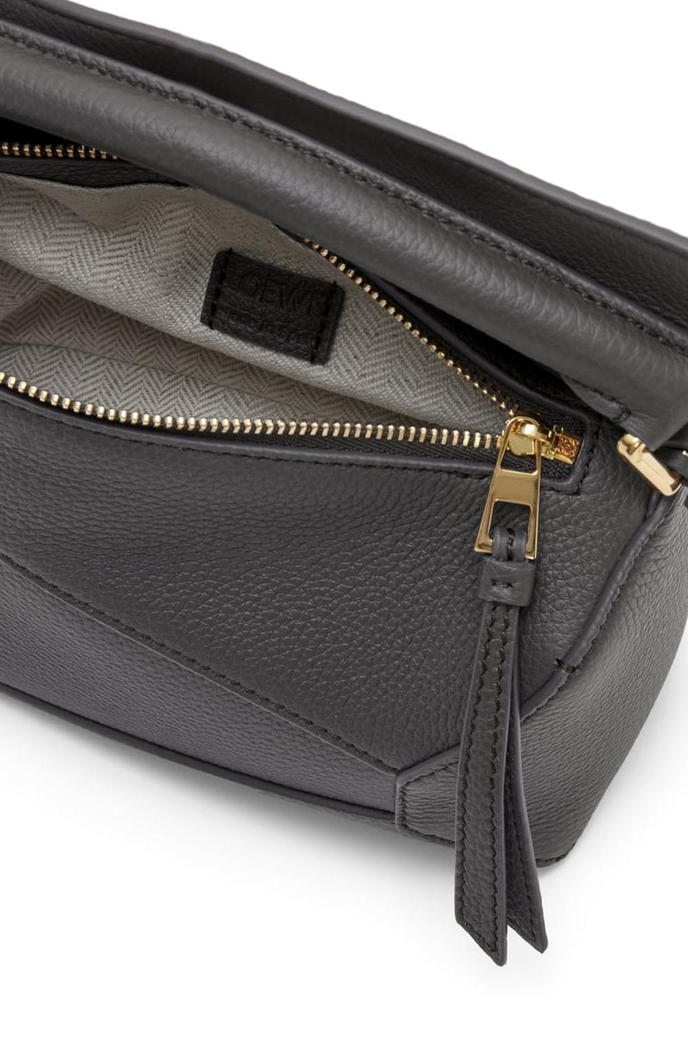 LOEWE Women Mini Puzzle bag in soft grained calfskin Dark Grey A510P88X16-1220