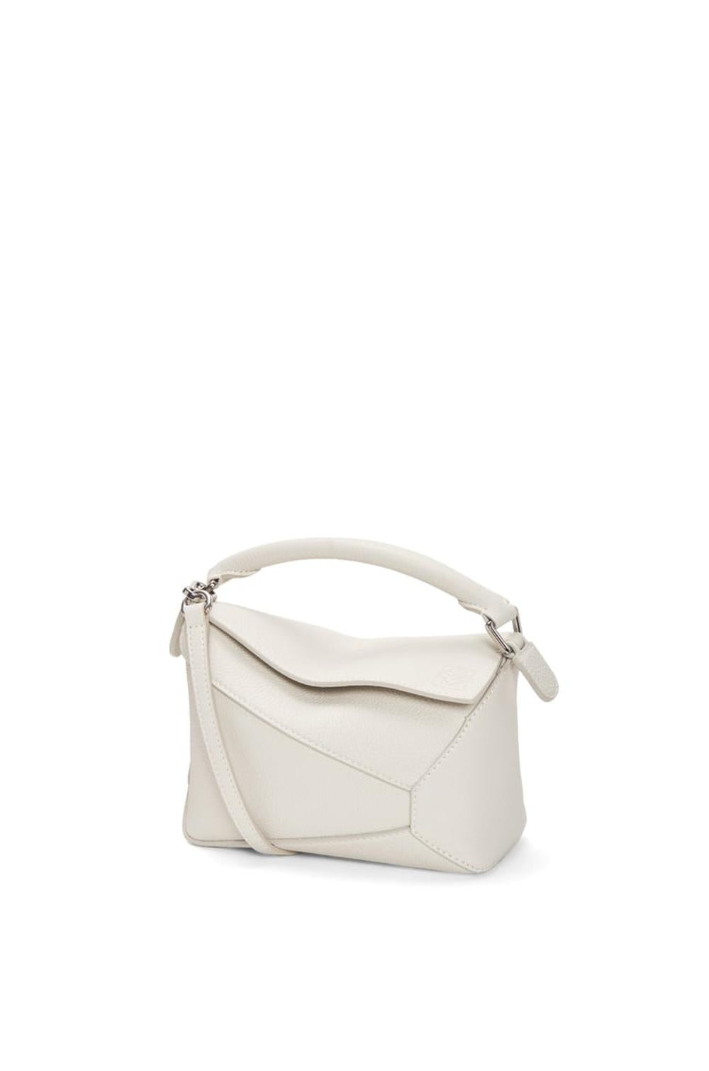 LOEWE Women Mini Puzzle bag in soft grained calfskin Soft White A510P88X16-9567