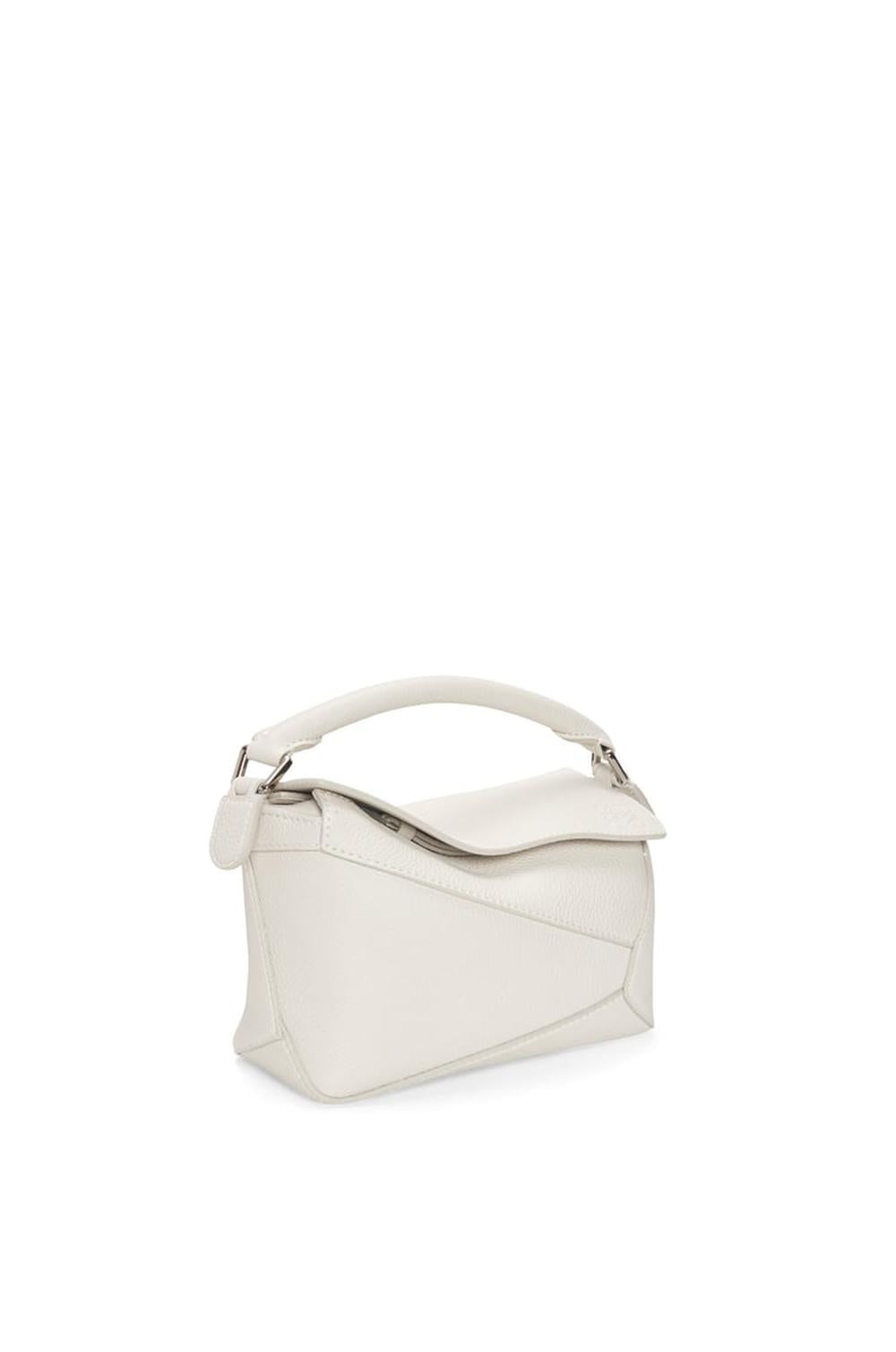 LOEWE Women Mini Puzzle bag in soft grained calfskin Soft White A510P88X16-9567