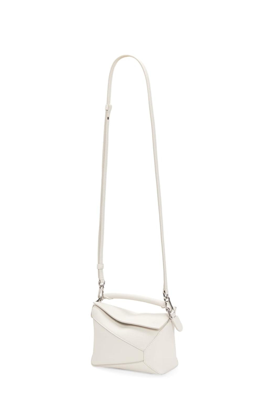 LOEWE Women Mini Puzzle bag in soft grained calfskin Soft White A510P88X16-9567