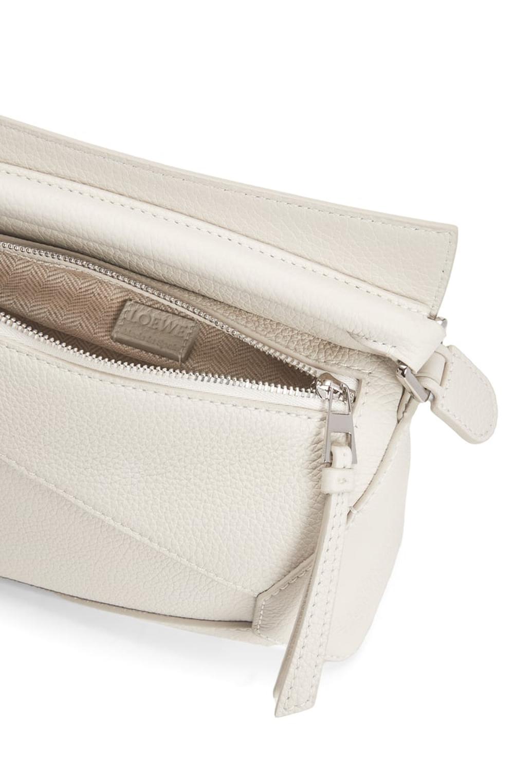 LOEWE Women Mini Puzzle bag in soft grained calfskin Soft White A510P88X16-9567