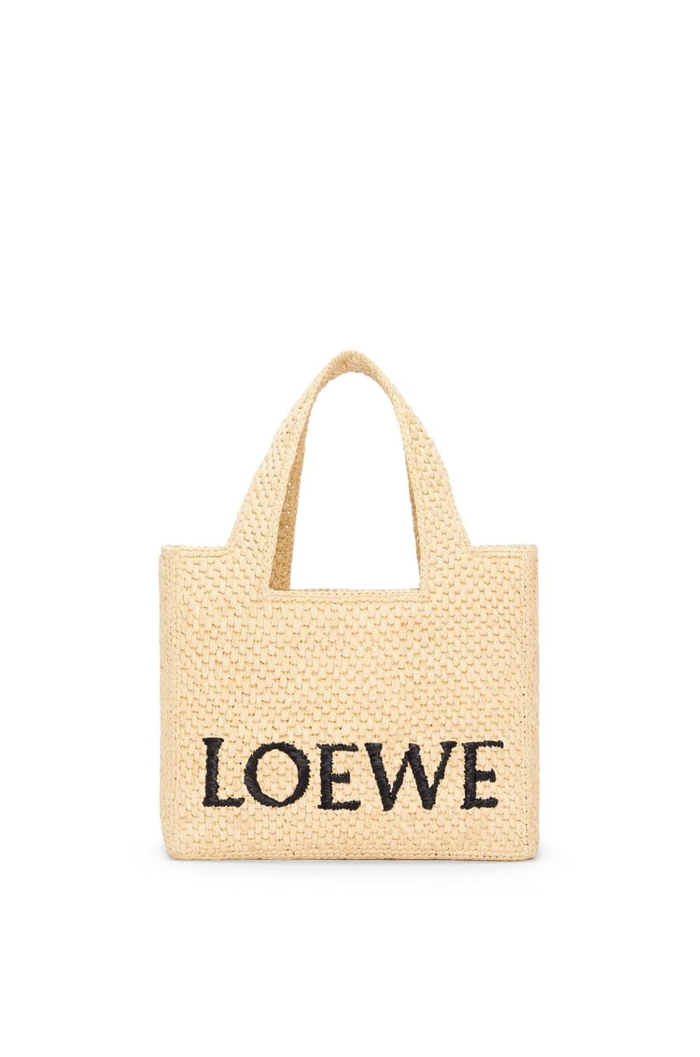 LOEWE Women Small Font tote in raffia Natural A685B59X03-2123