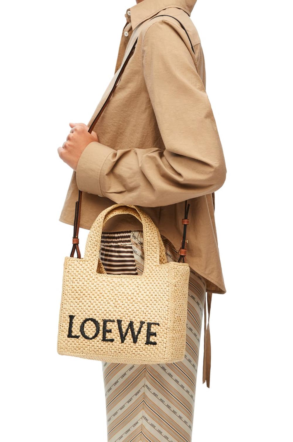 LOEWE Women Small Font tote in raffia Natural A685B59X03-2123