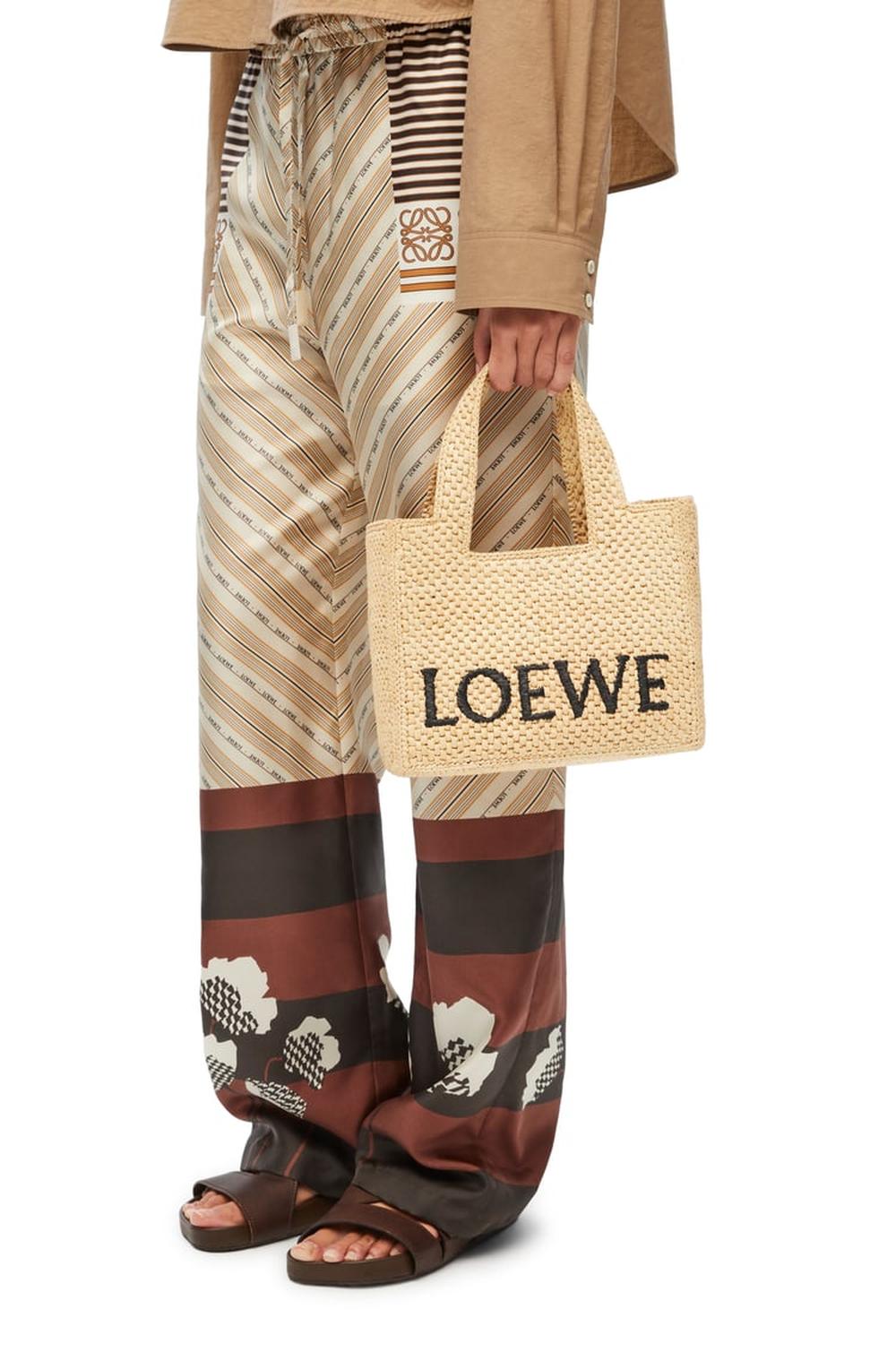 LOEWE Women Small Font tote in raffia Natural A685B59X03-2123