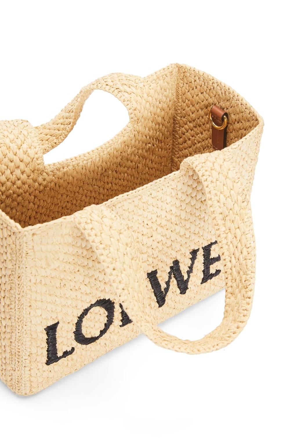 LOEWE Women Small Font tote in raffia Natural A685B59X03-2123