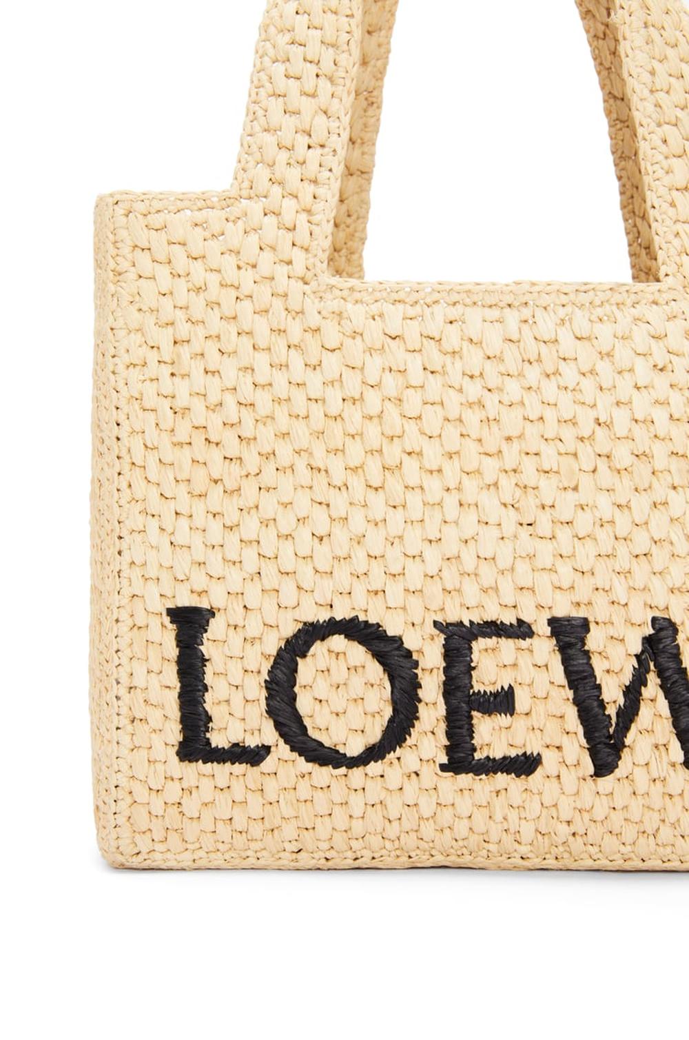 LOEWE Women Small Font tote in raffia Natural A685B59X03-2123