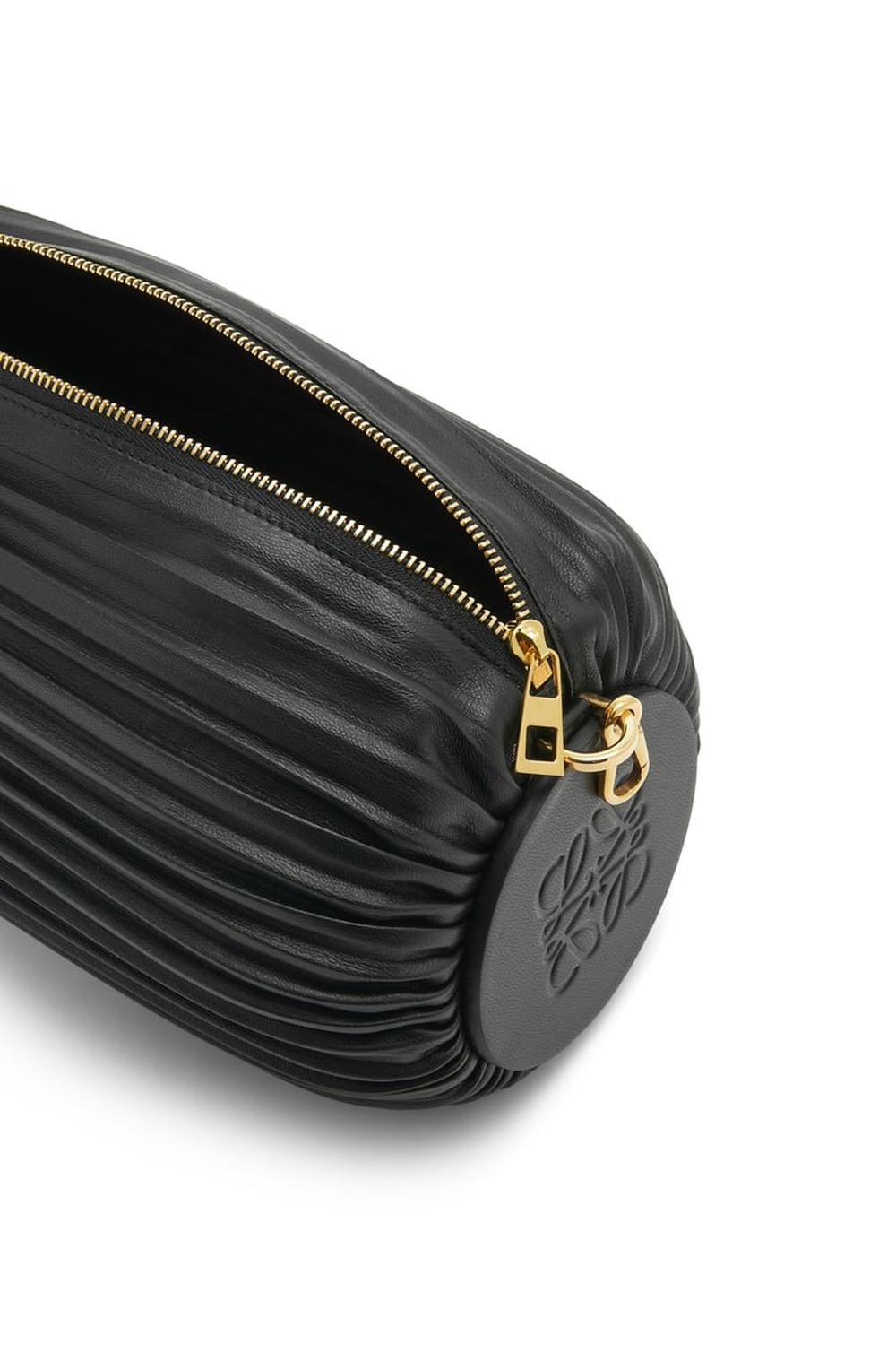 LOEWE Women Bracelet Pouch in pleated nappa lambskin Black A912P84X27-1100