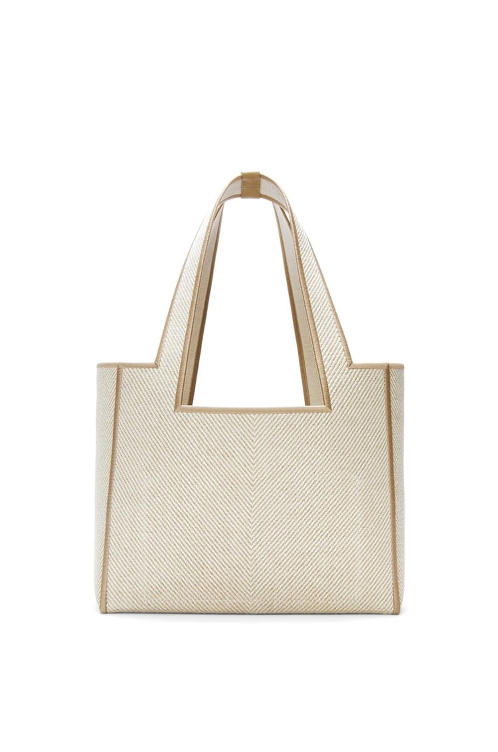 LOEWE Women Medium Font tote in jacquard canvas Ecru ALF1B61X11-2370