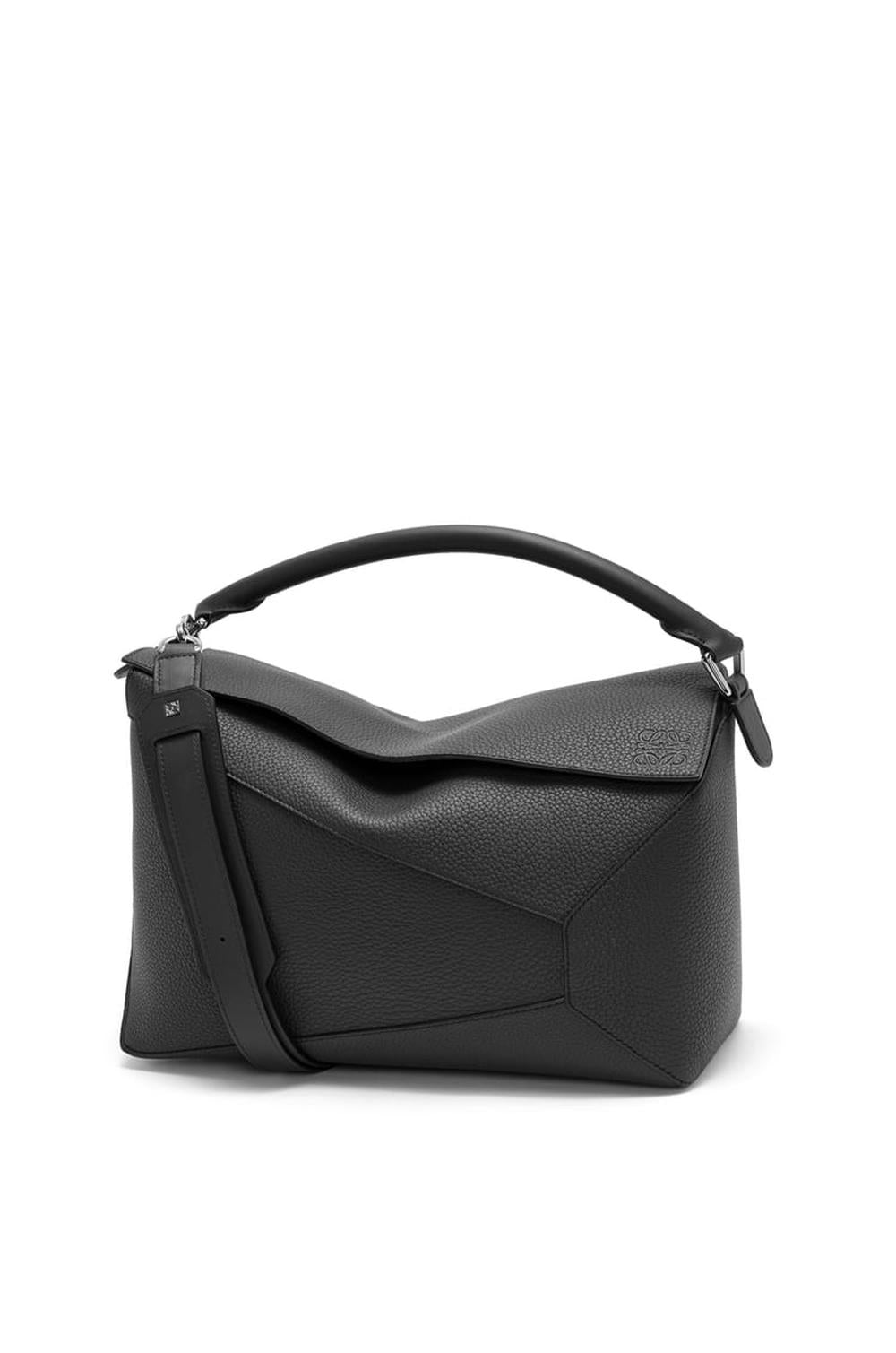 LOEWE Men Large Puzzle bag in grained calfskin Black B510P00X05-1100