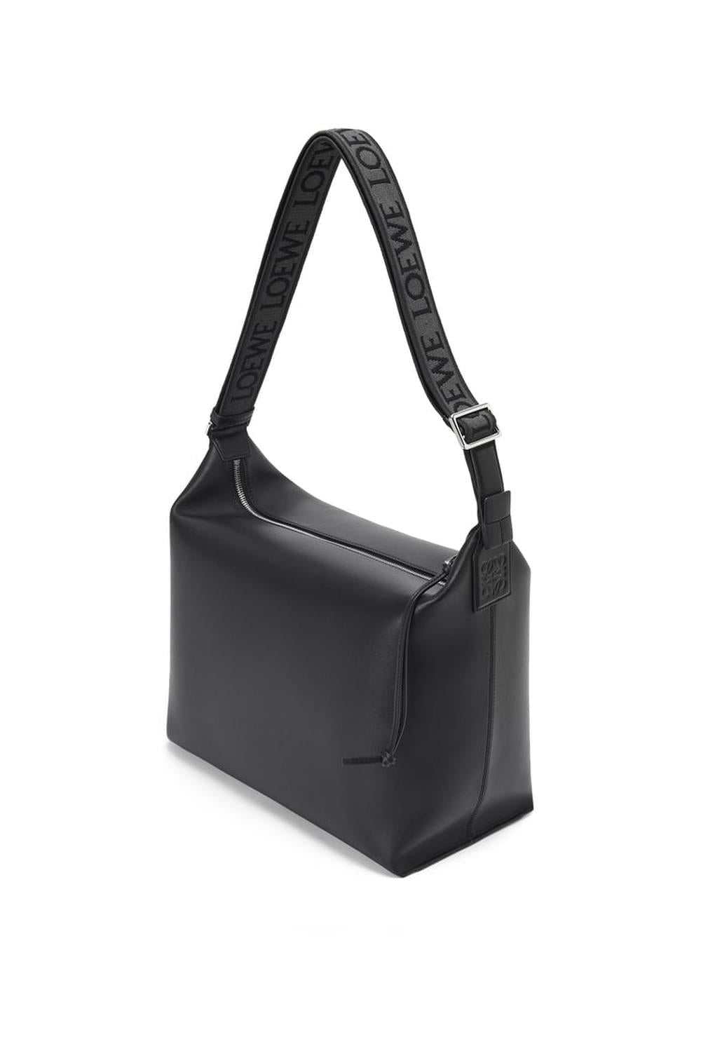 LOEWE Men Cubi crossbody bag in supple smooth calfskin and jacquard Black B906K70X13