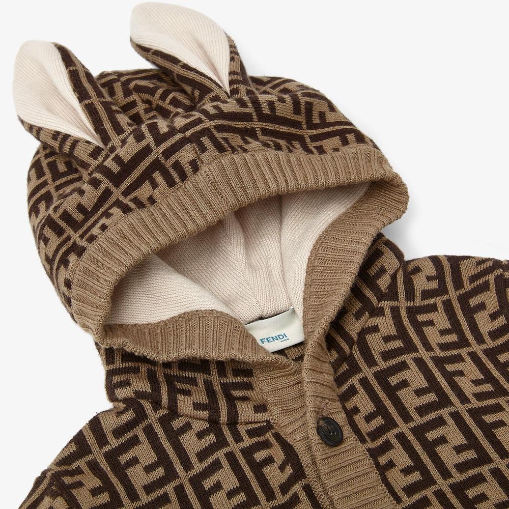 FENDI Kids Baby Cardigan with Ears tobacco BUG112AJ3KF15B6