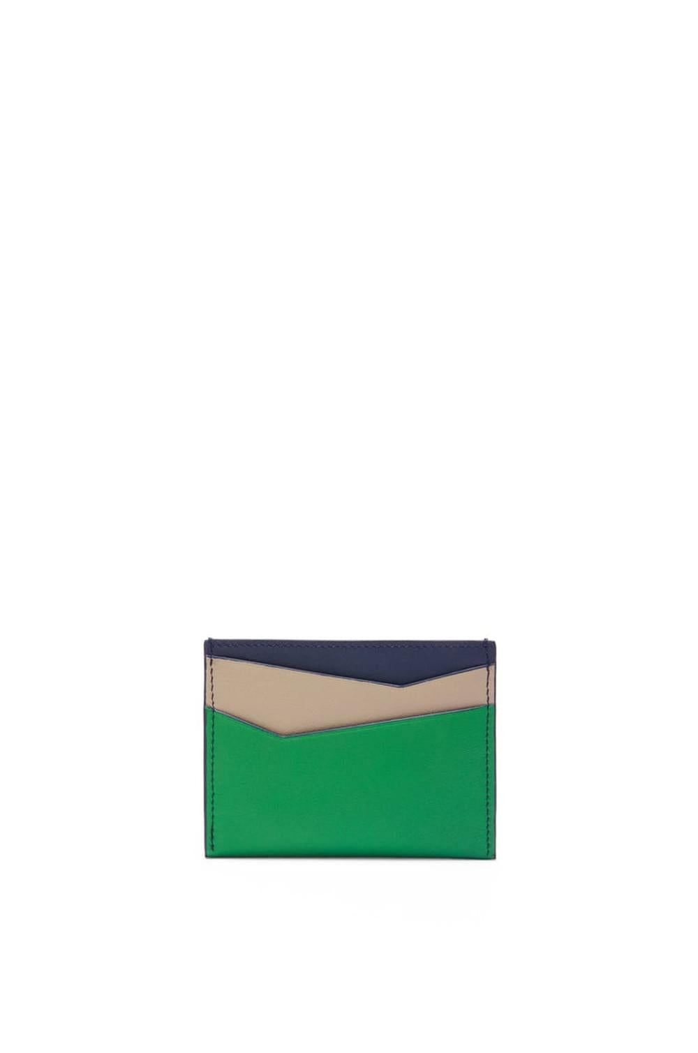 LOEWE Men Puzzle plain cardholder in classic calfskin Sand/Tropical Green C510Q77X05