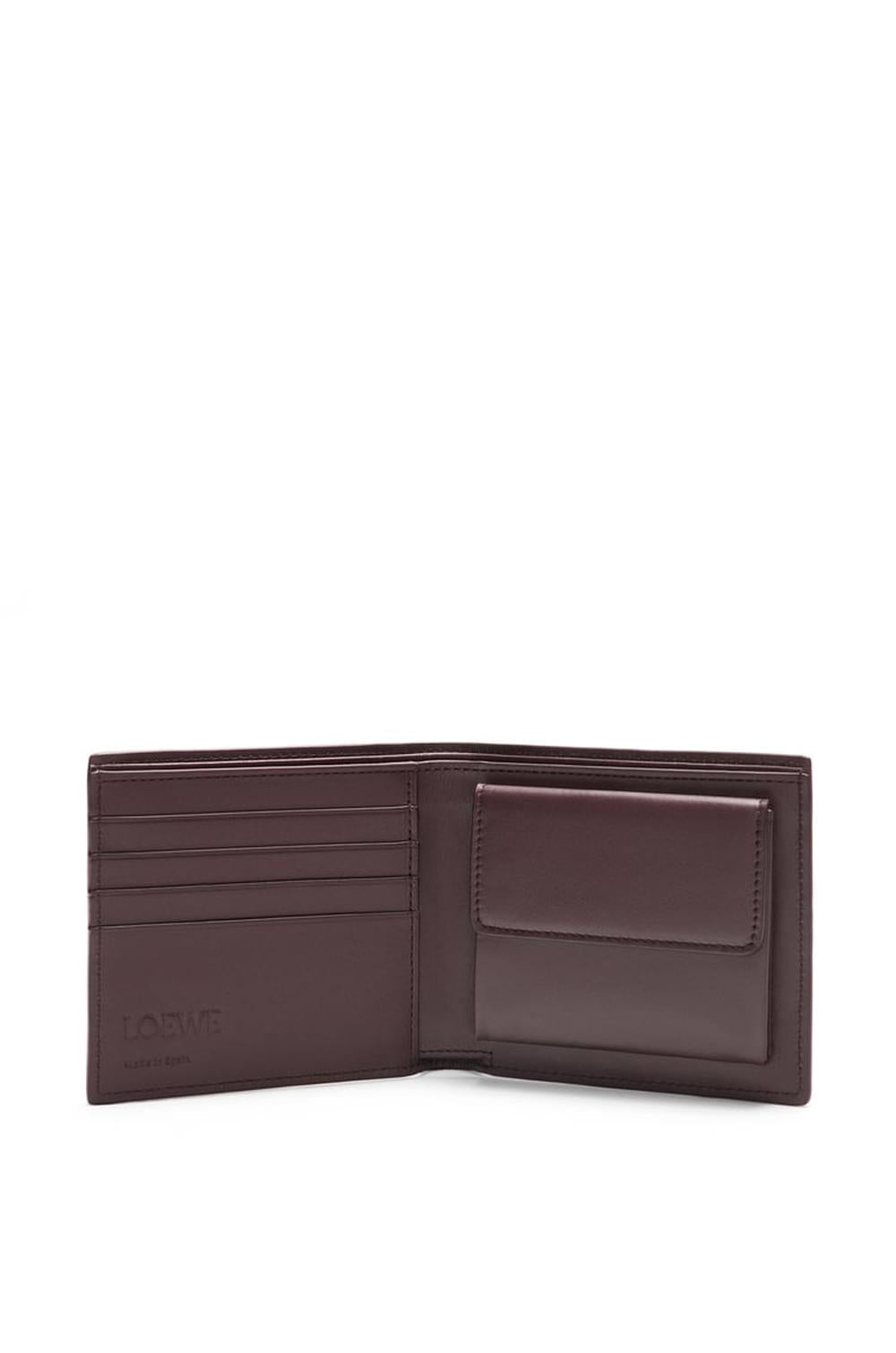 LOEWE Men Bifold coin wallet in deerskin Oxblood C568501X04