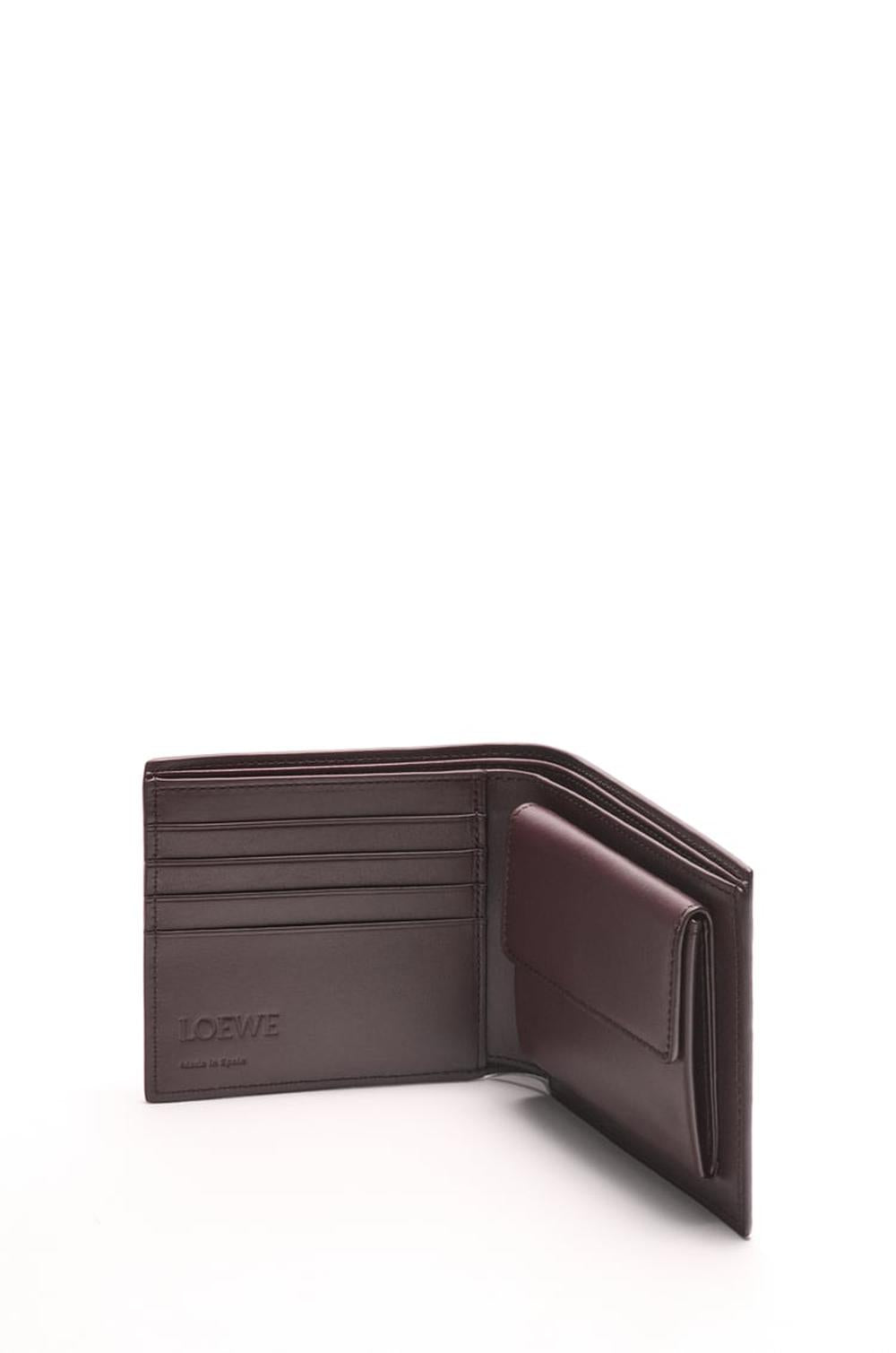 LOEWE Men Bifold coin wallet in deerskin Oxblood C568501X04