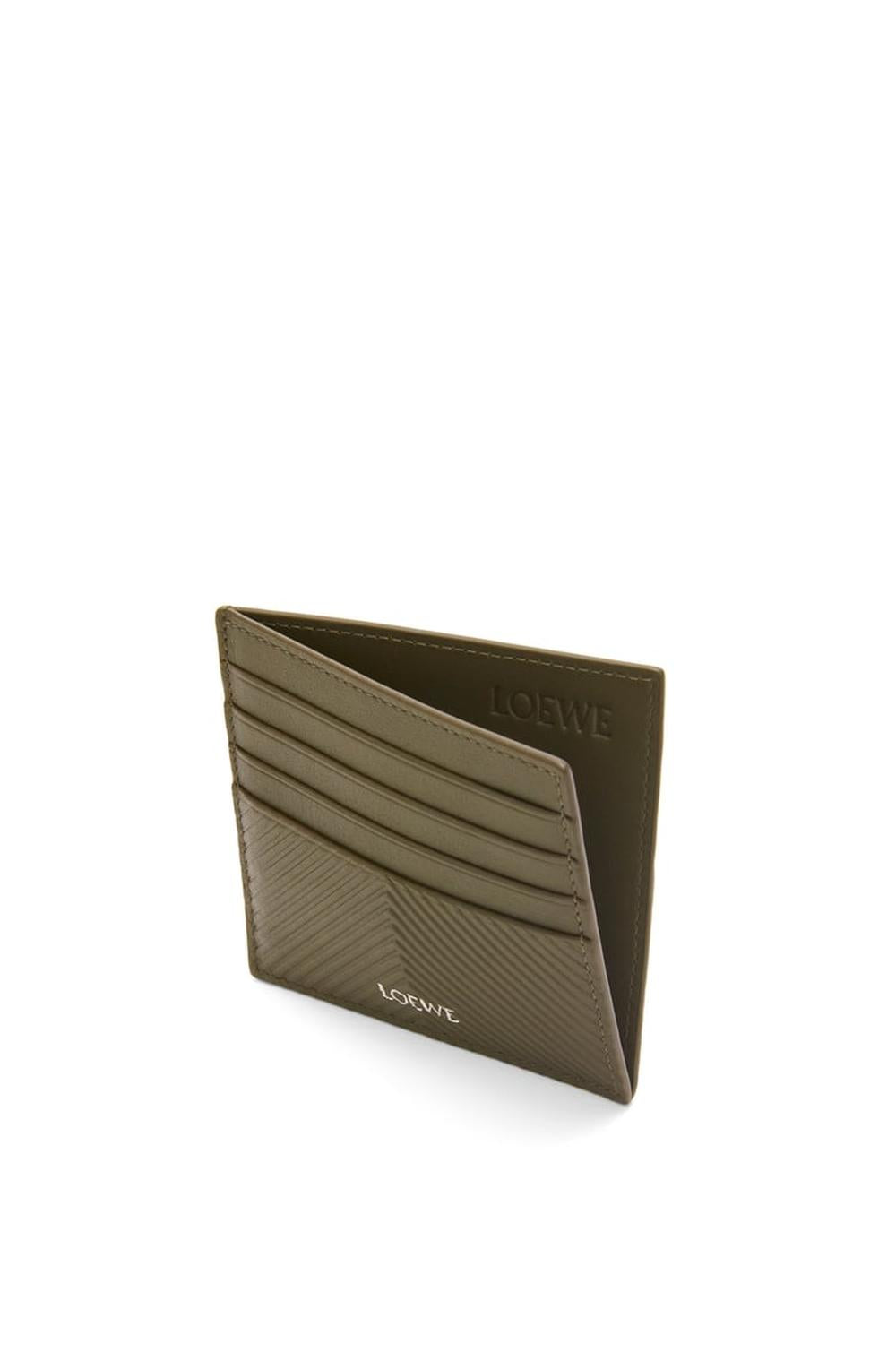 LOEWE Men Open cardholder in textured classic calfskin Dark Khaki Green C779W72X01-3969