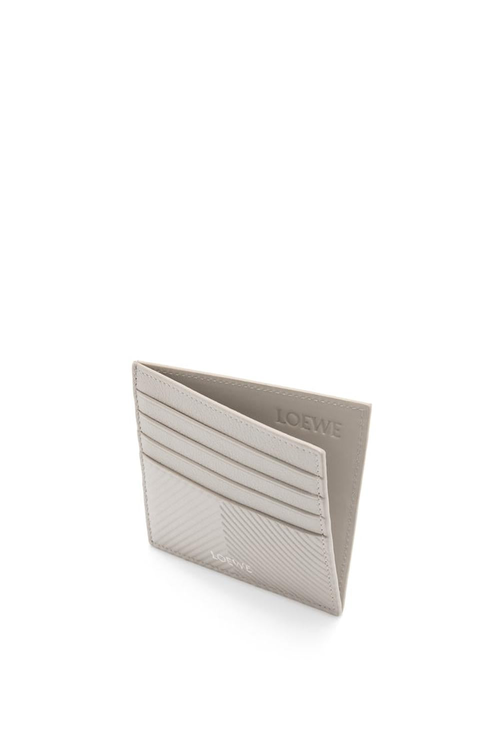 LOEWE Men Open cardholder in textured classic calfskin Shell Grey C779W72X01-6579