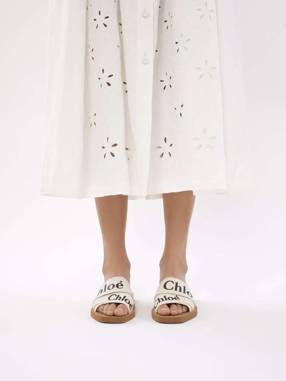 CHLOE Women Woody Mules White CHC22U188Z3101