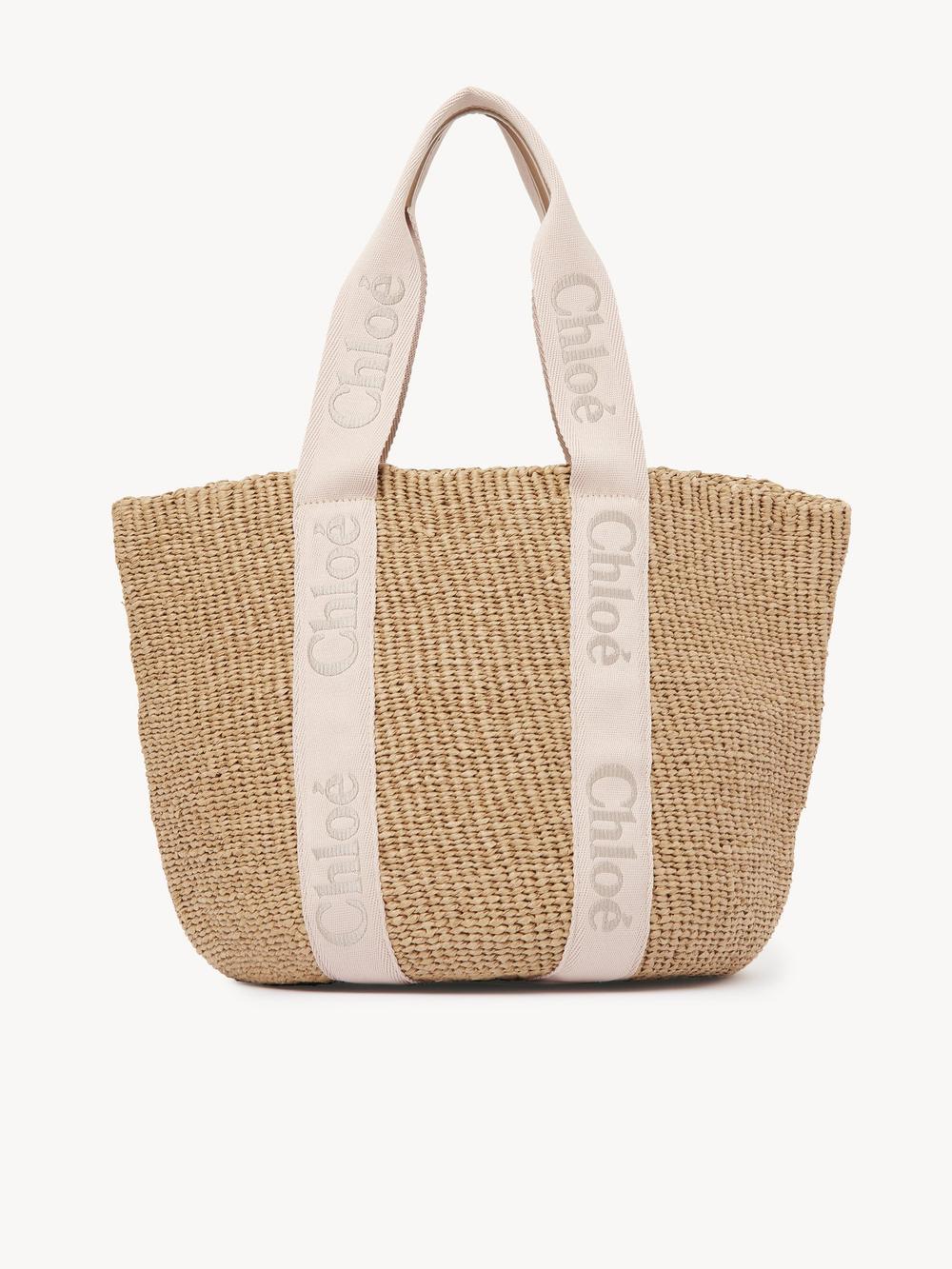 CHLOE Women Large Woody basket in natural fibers Blushy Beige CHC23AS380L1826Y