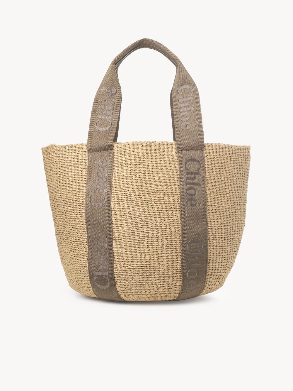 CHLOE Women Large Woody basket in natural fibers Dark Nut CHC23AS380L1829X