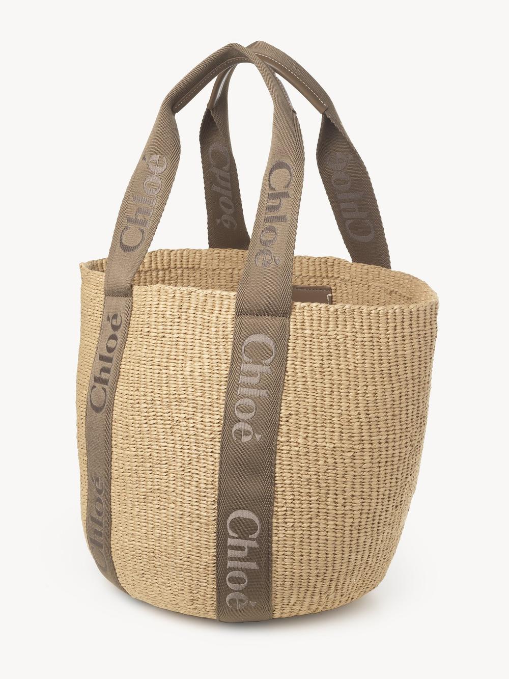 CHLOE Women Large Woody basket in natural fibers Dark Nut CHC23AS380L1829X