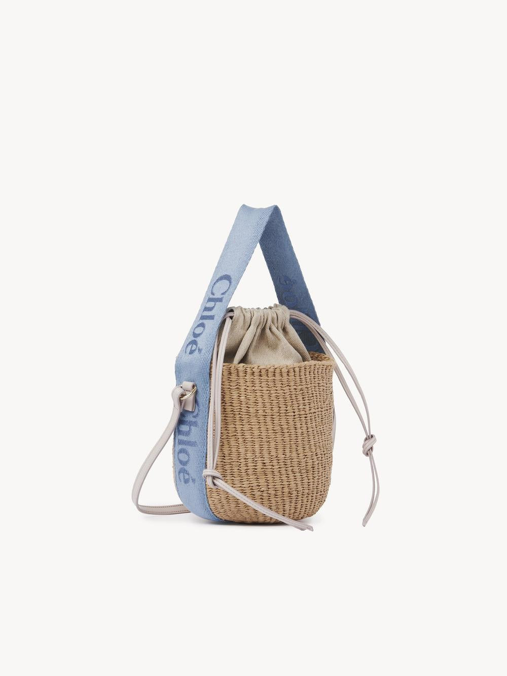 CHLOE Women Small Woody basket in natural fibers Washed Blue CHC23AS381L184E2