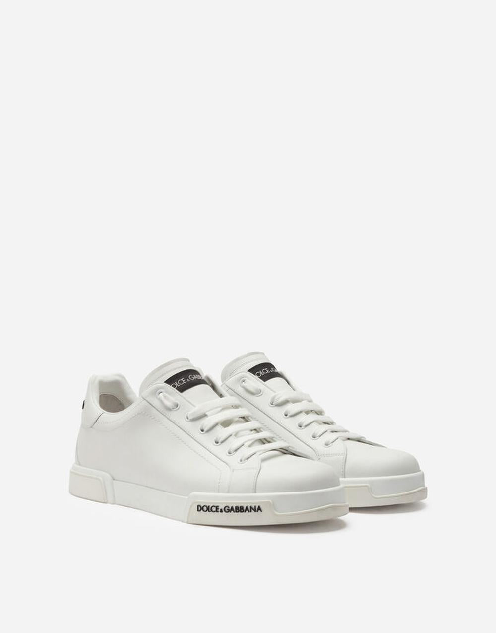 Dolce & Gabbana Men Calfskin nappa Portofino sneakers White CS2332AA33580001