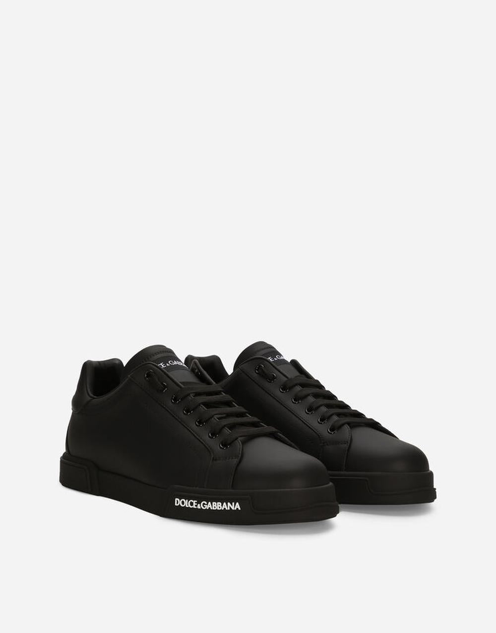 Dolce & Gabbana Men Calfskin nappa Portofino sneakers Black CS2332AA3358B956