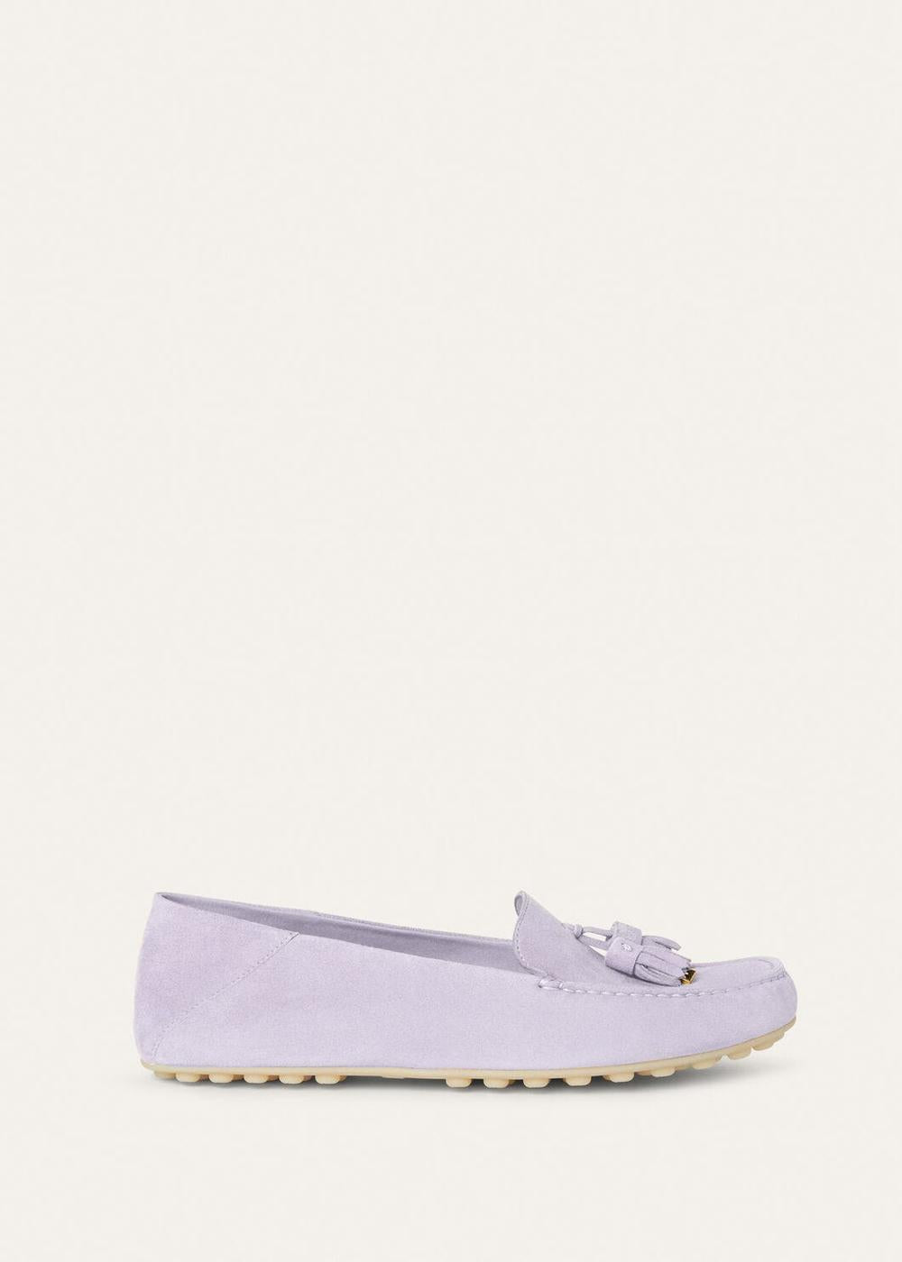 LORO PIANA Women Dot sole work moccasins Lilac Wagasa FAN0109_401F