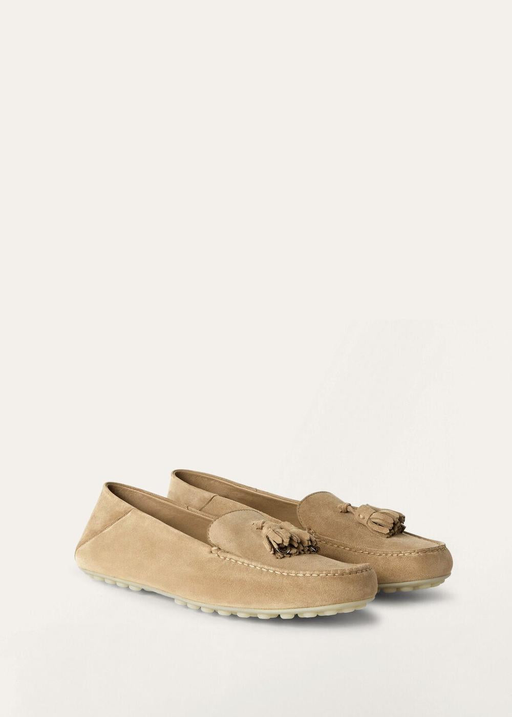 LORO PIANA Women Dot sole work moccasins Cashew Butter FAN0109_D846