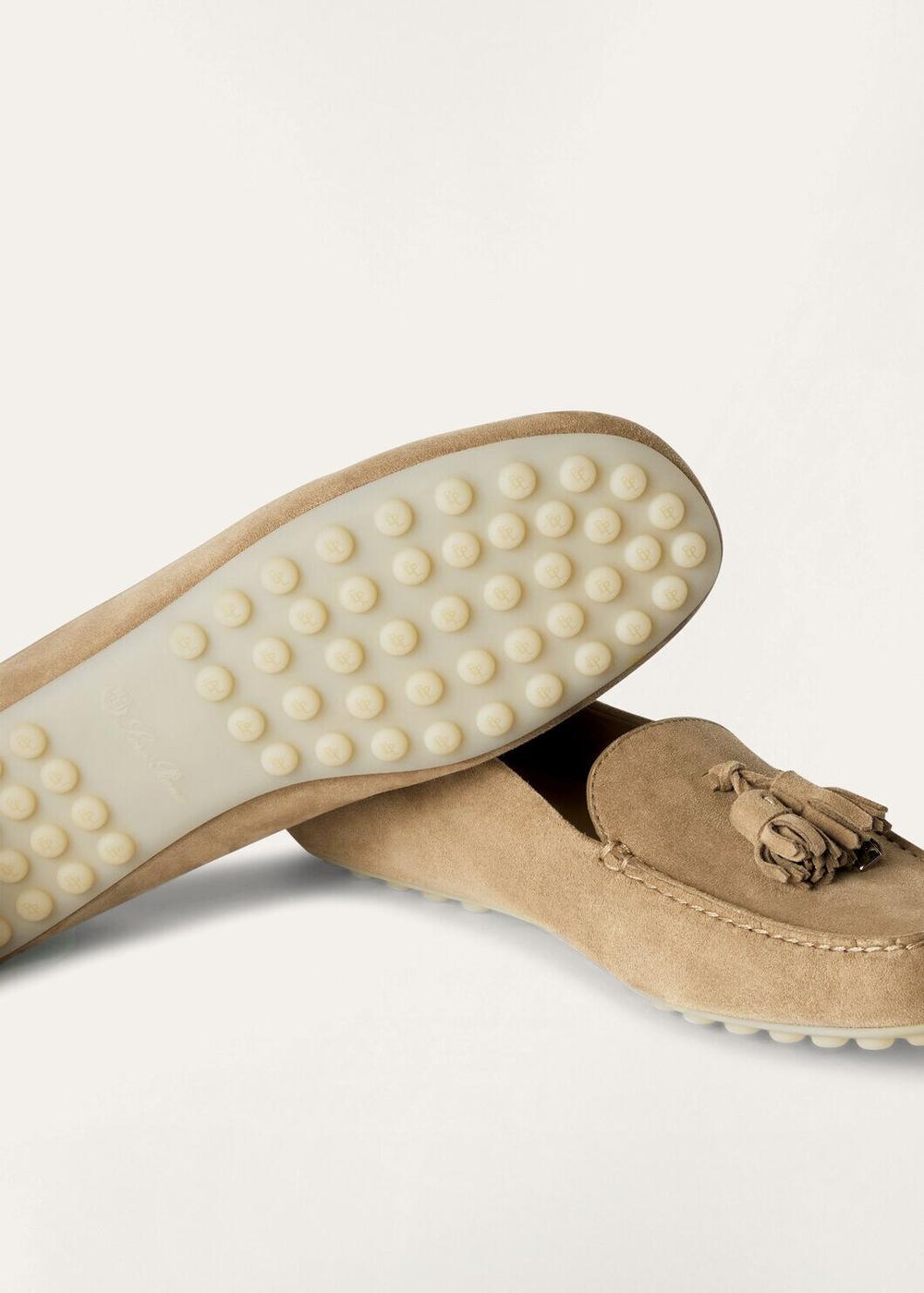 LORO PIANA Women Dot sole work moccasins Cashew Butter FAN0109_D846