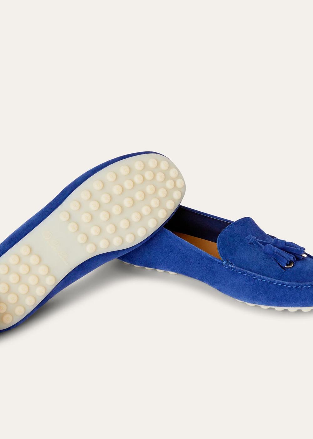 LORO PIANA Women Dot sole work moccasins Blue Fluorite FAN0109_W13O