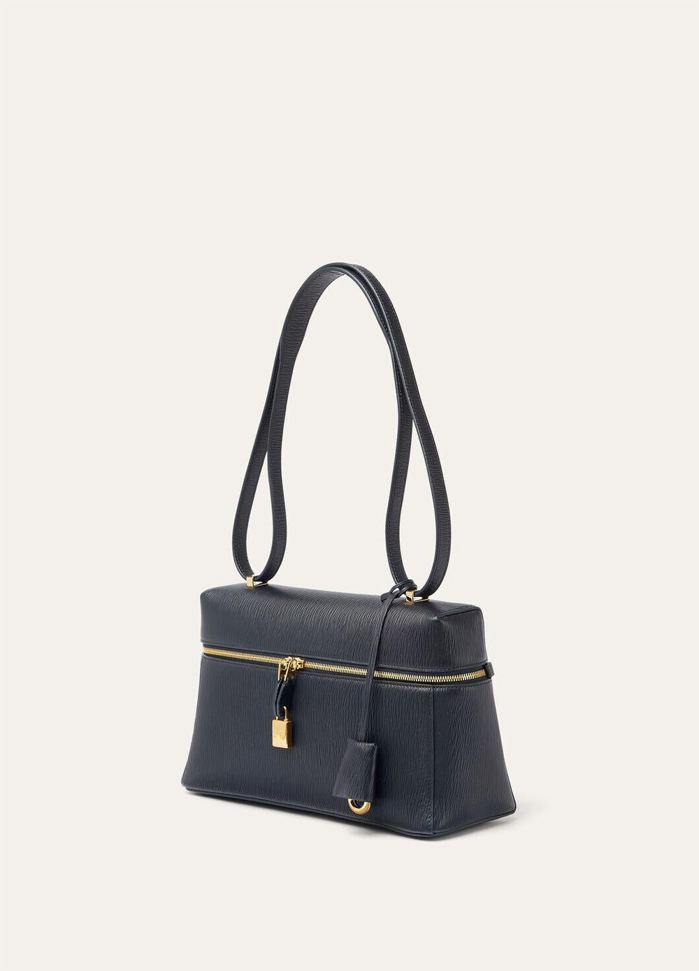 LORO PIANA Women Extra Bag L27 Blue Navy/Sun Gold FAO4759_W1B4